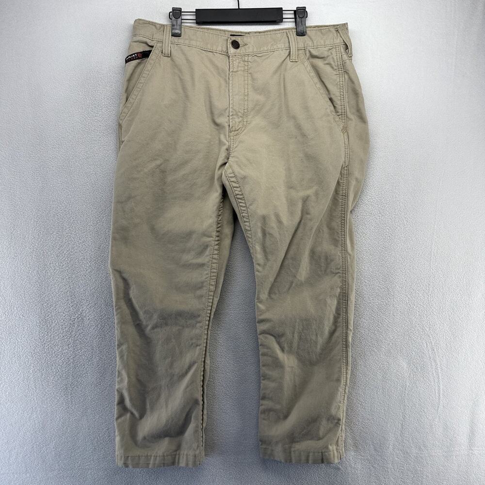 Ariat Pants Men's 34x30 FITS 35x27 Beige FR Flame Resistant Boot M4 Carpenter